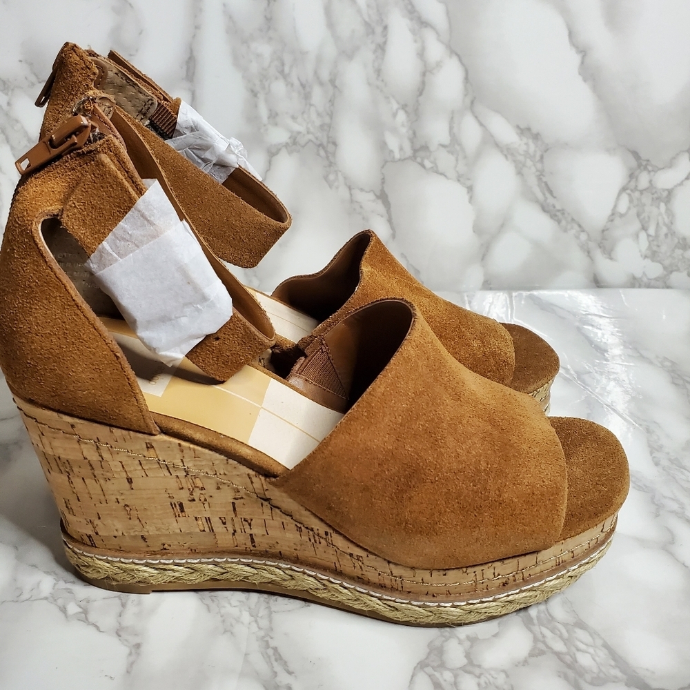 Dolce Vita Brown Suede Wedge Sandals Otto 7.5 - Picture 4 of 11